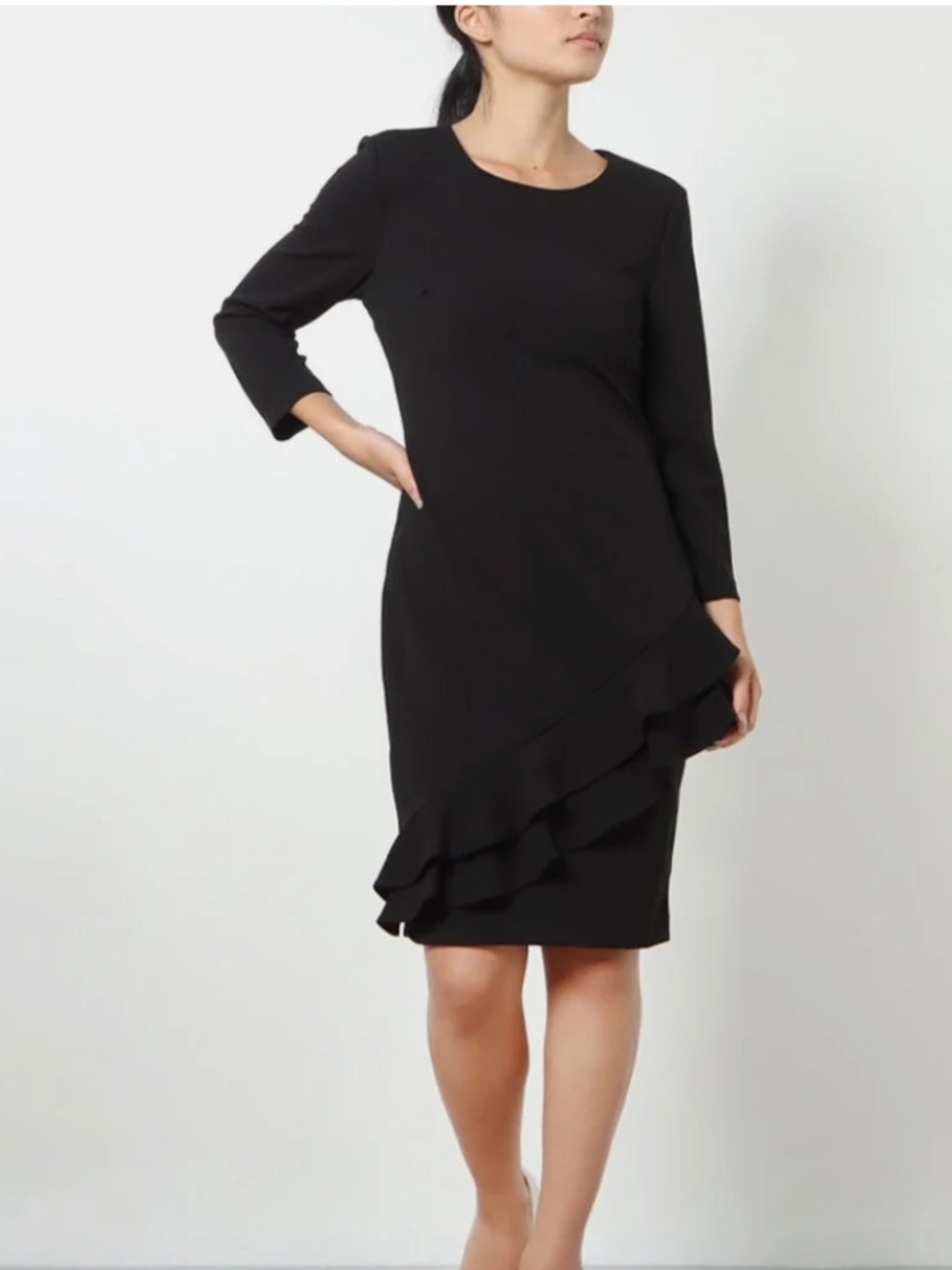 Classic Chic Minimalist Sheath Dress Black NWT Sz 8